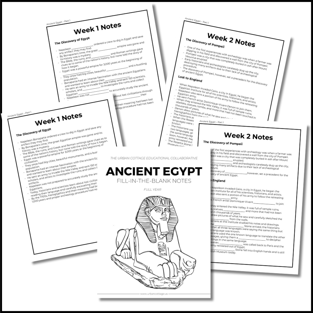 Ancient Egypt Fill-in-the-Blank Notes - Full Year